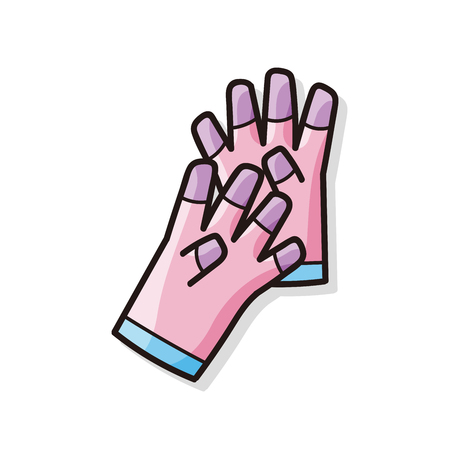 cleaning gloves doodleのイラスト素材
