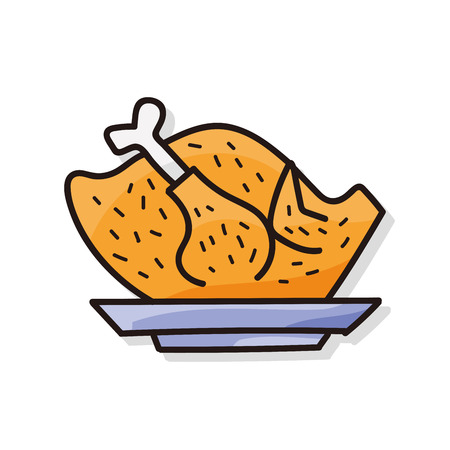 chicken doodleのイラスト素材