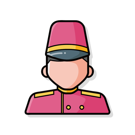 Hotel waiter doodleのイラスト素材