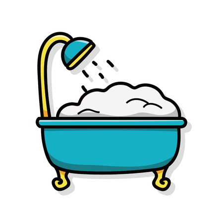 bathtub doodleのイラスト素材