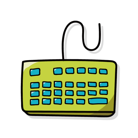Computer keyboard doodleのイラスト素材