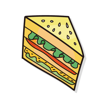 sandwich doodleのイラスト素材