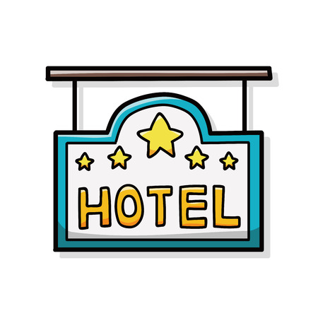 hotel sign doodleのイラスト素材