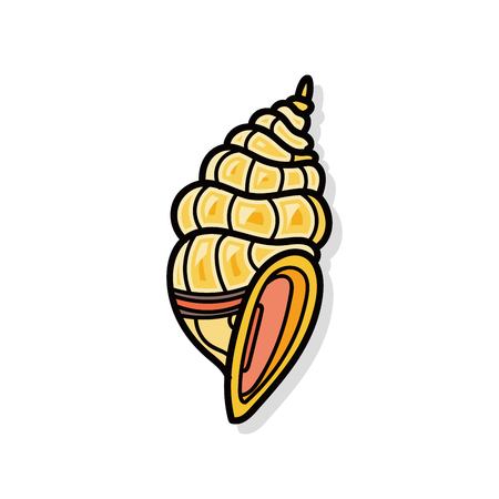 sea animal shell doodleのイラスト素材