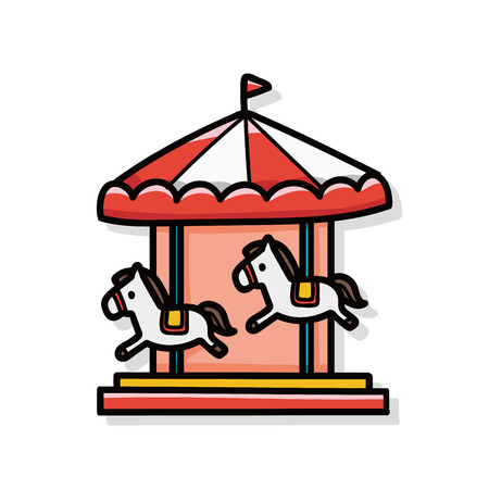 Merry-go-round doodleのイラスト素材