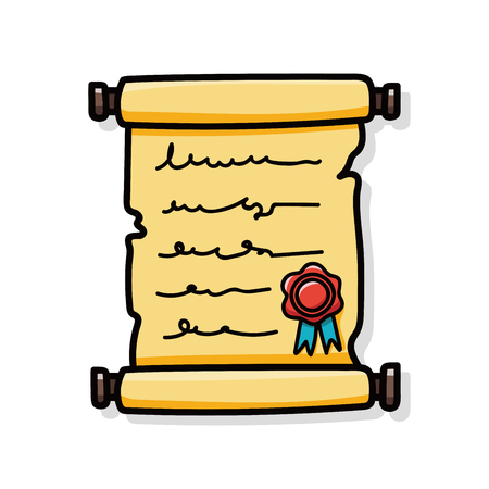 writing paper doodleのイラスト素材