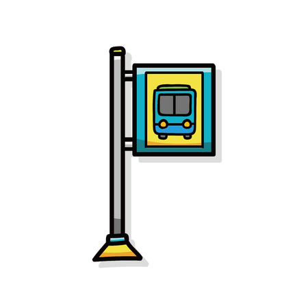 Bus stop doodleのイラスト素材