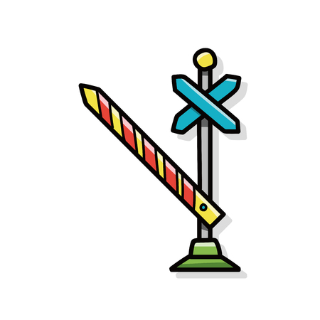 Train crossings doodleのイラスト素材