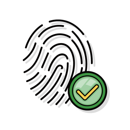 Fingerprint machine doodleのイラスト素材