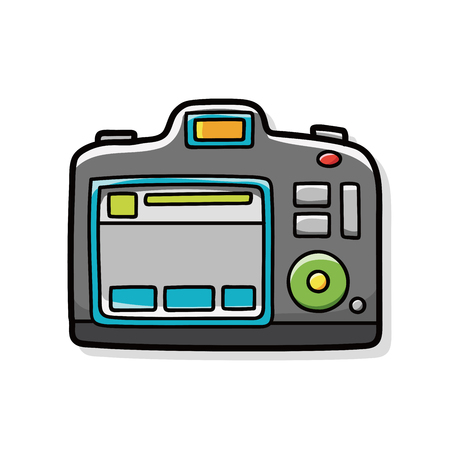 camera doodleのイラスト素材
