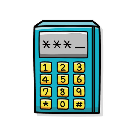 Credit card machine doodleのイラスト素材