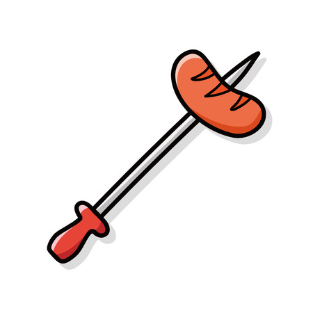 BBQ meat doodleのイラスト素材