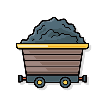 Gravel trucks doodleのイラスト素材