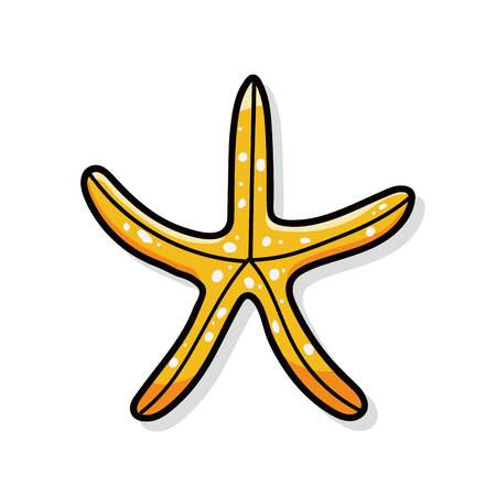 sea animal starfish doodleのイラスト素材