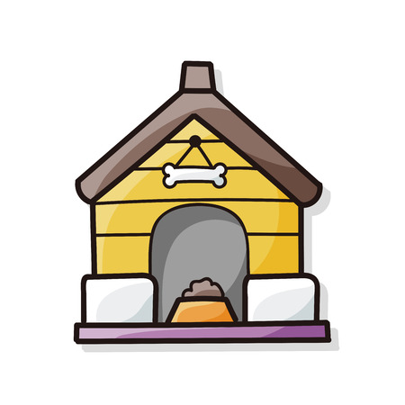 dog house doodleのイラスト素材