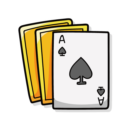 poker card doodleのイラスト素材