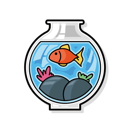 fish bowl doodleのイラスト素材
