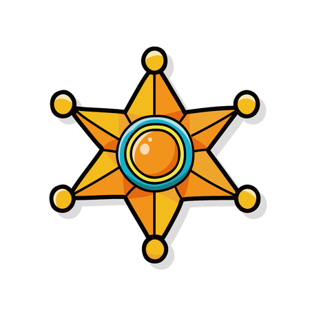 police badge doodleのイラスト素材