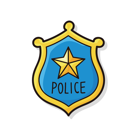 police badge doodleのイラスト素材