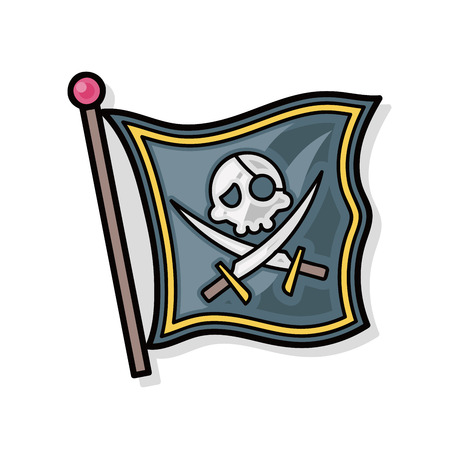 pirate flag doodleのイラスト素材