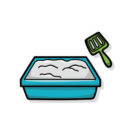 cat litter box doodleのイラスト素材