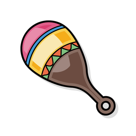 musical instrument Maracas doodleのイラスト素材