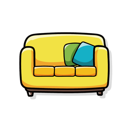 chair sofa doodleのイラスト素材
