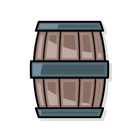 wine barrel doodleのイラスト素材