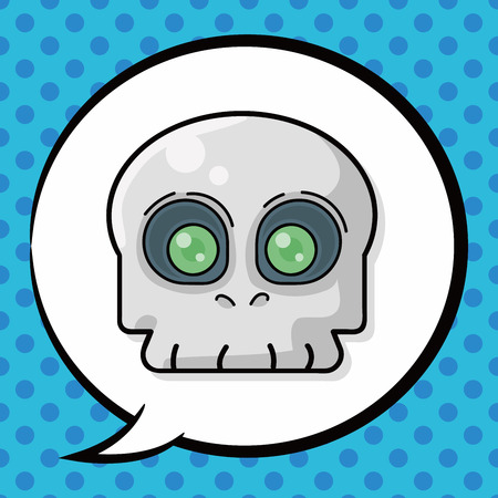 skull doodle, speech bubbleのイラスト素材