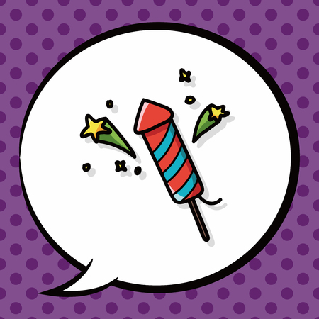birthday cracker doodle, speech bubbleのイラスト素材