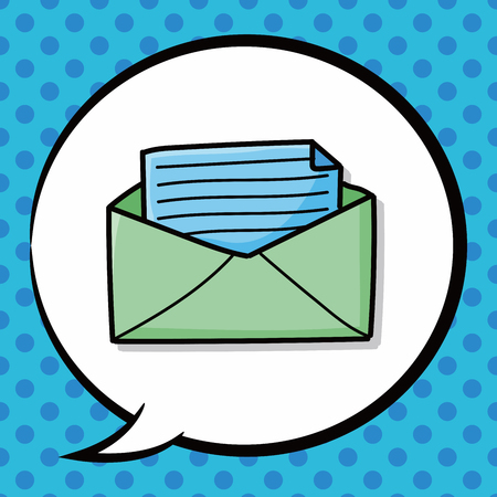 mail doodle, speech bubbleのイラスト素材