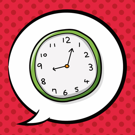 clock doodle, speech bubbleのイラスト素材