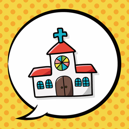 church doodle, speech bubbleのイラスト素材