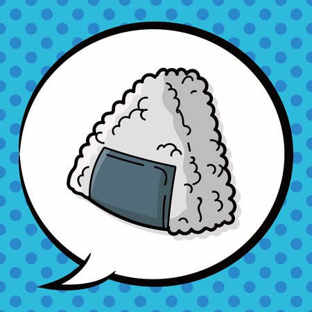 Rice balls doodle, speech bubbleのイラスト素材