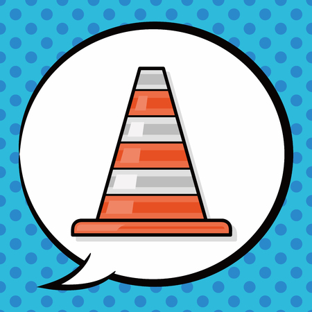 stop sign safety barriers doodle, speech bubbleのイラスト素材