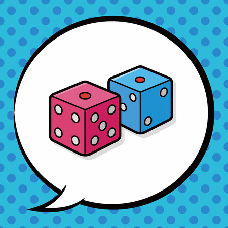 dice doodle, speech bubbleのイラスト素材
