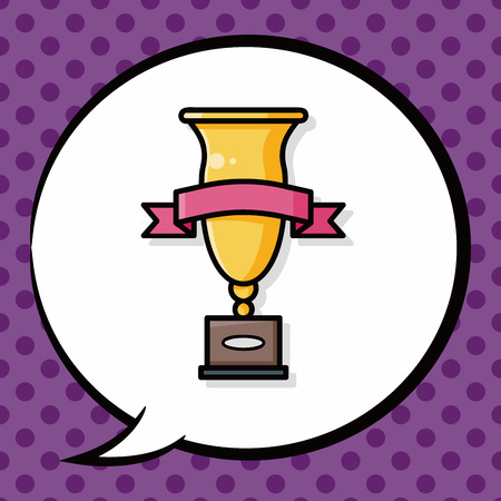 Trophy doodle, speech bubbleのイラスト素材