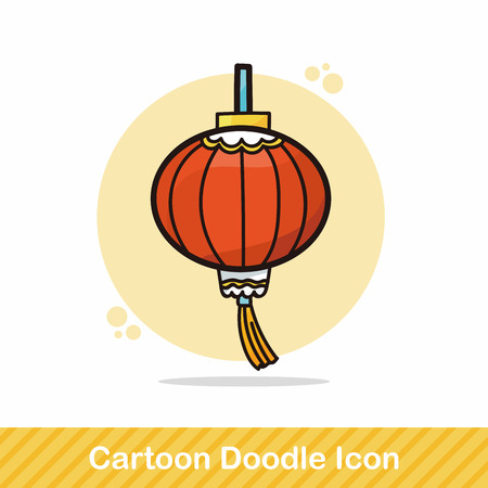 Chinese New Year decorative lantern doodleのイラスト素材