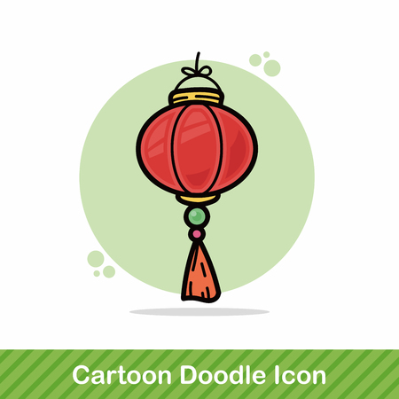 Chinese New Year decorative lantern doodleのイラスト素材