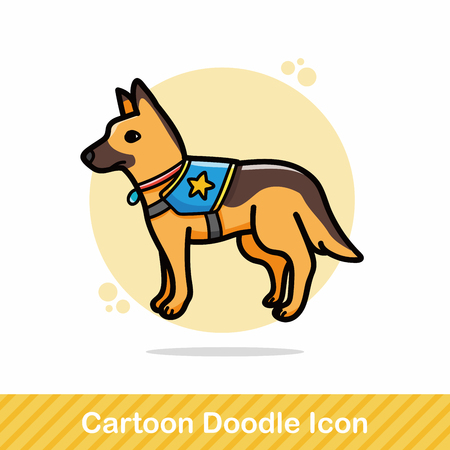 Police dog doodleのイラスト素材