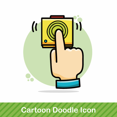 Fingerprint machine doodleのイラスト素材