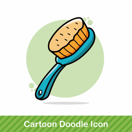 cleaning brush doodleのイラスト素材
