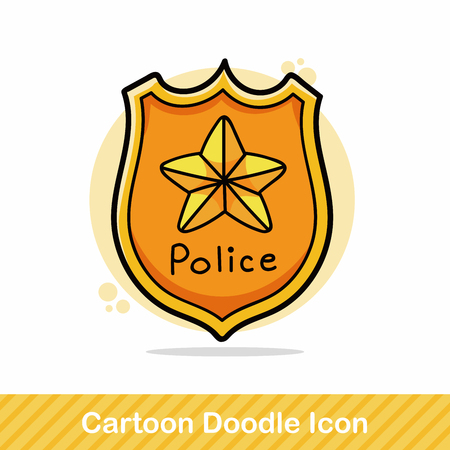 police badge doodleのイラスト素材