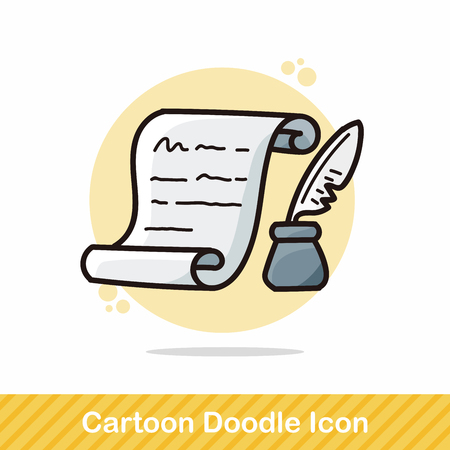 writing paper doodleのイラスト素材