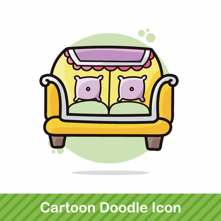chair sofa doodleのイラスト素材