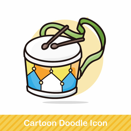 musical instrument drum doodleのイラスト素材