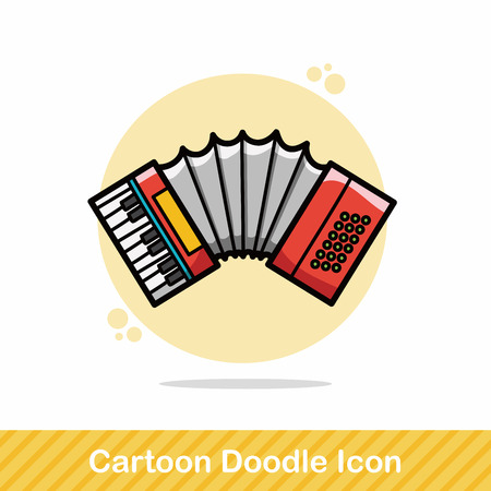 musical instrument Accordion doodleのイラスト素材