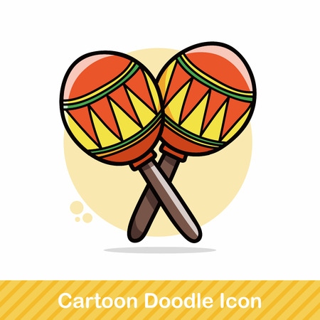 musical instrument Maracas doodleのイラスト素材