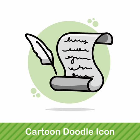 writing paper doodleのイラスト素材