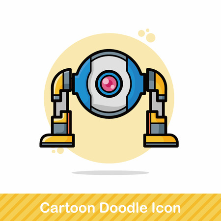 robot doodleのイラスト素材